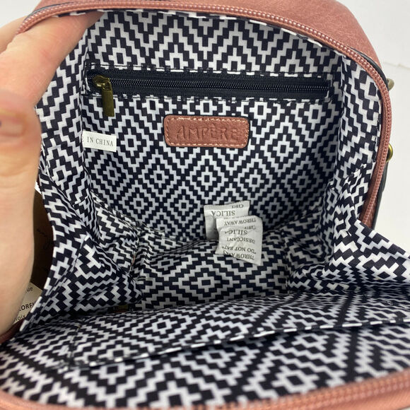 NWT Ampere Suzie Round Crossbody Handbag Nude Dusty Rosey Red - Picture 7 of 7